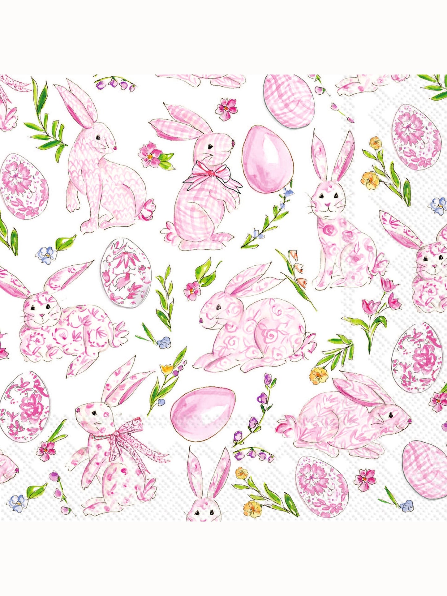 Paper Lunch Napkins 20 Ct Pink Bunny Floral Rosanne Beck