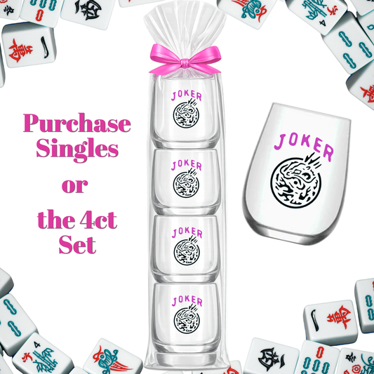 Mahjong Stemless Wine Glass "Joker" - Single 1ct
