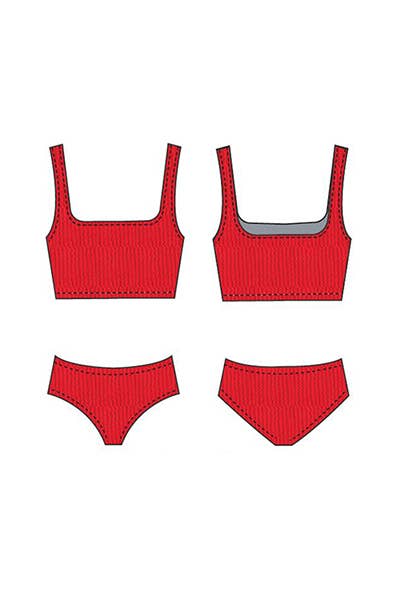 Girls Crinkle Two Piece tankini
