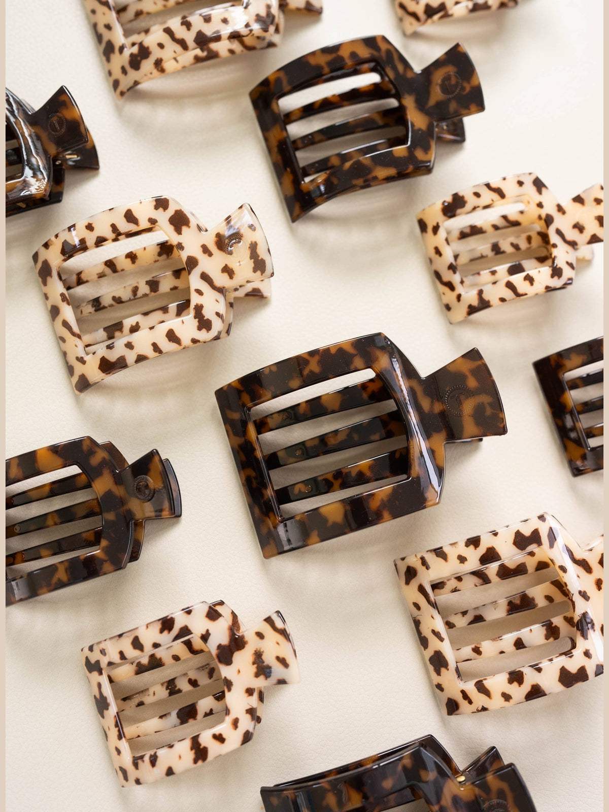 Square Flat Hair Clip | Large | Tortoise