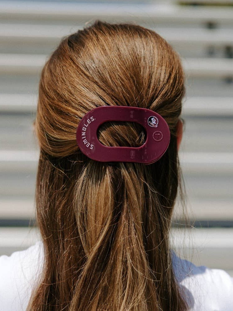 Flat Round Hair Clip | Medium | Go Noles!