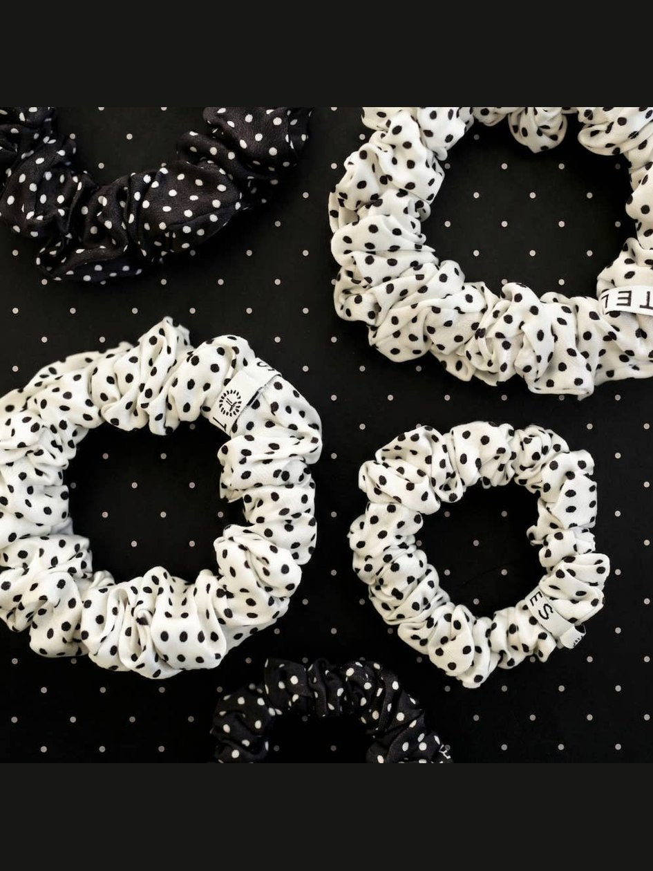 Polka Dot Party Small Silk Scrunchie