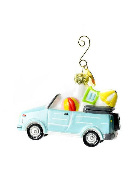 Summer Car Glass Shaped Ornament
