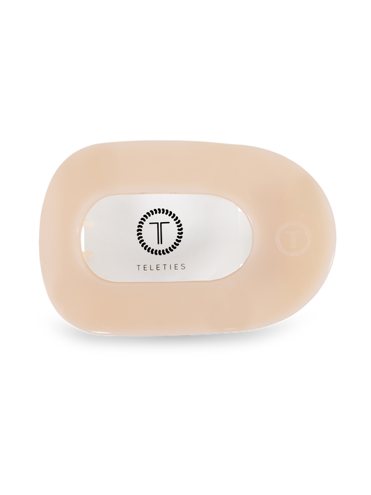 Almond Beige Medium Flat Round Clip - Stylish & Versatile