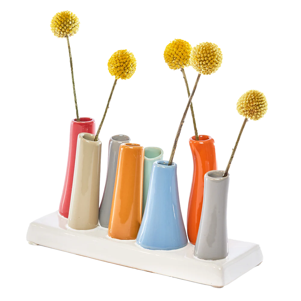 Pooley Colorful Bud Vase For Flower Arranging Rectangular