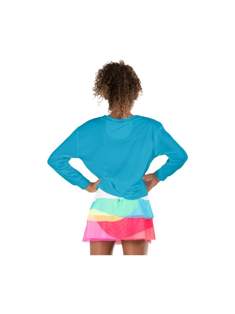 Girls' UV 50+ Lightweight Throwover - Hype Long Sleeve - Parrot Blue