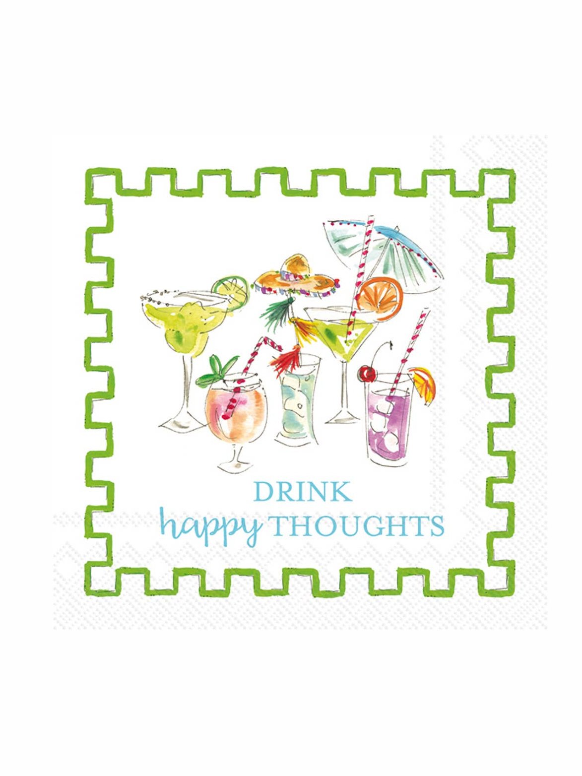 Paper Cocktail Napkin Pack of 20 Rosanne Beck Happy Thoughts