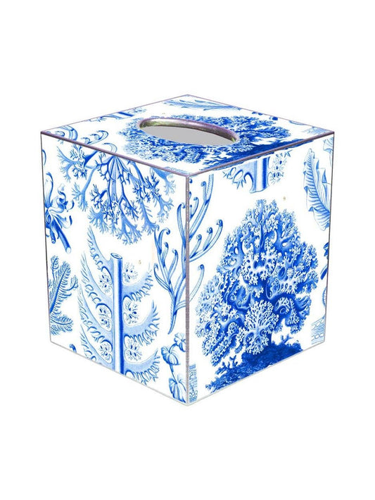 Blue Coral Tissue Box Cover