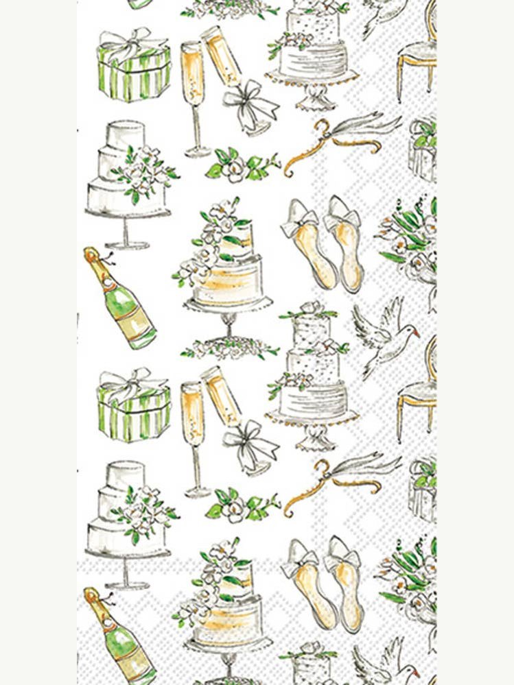 Paper Guest Towel Pack of 16 Wedding Cakes