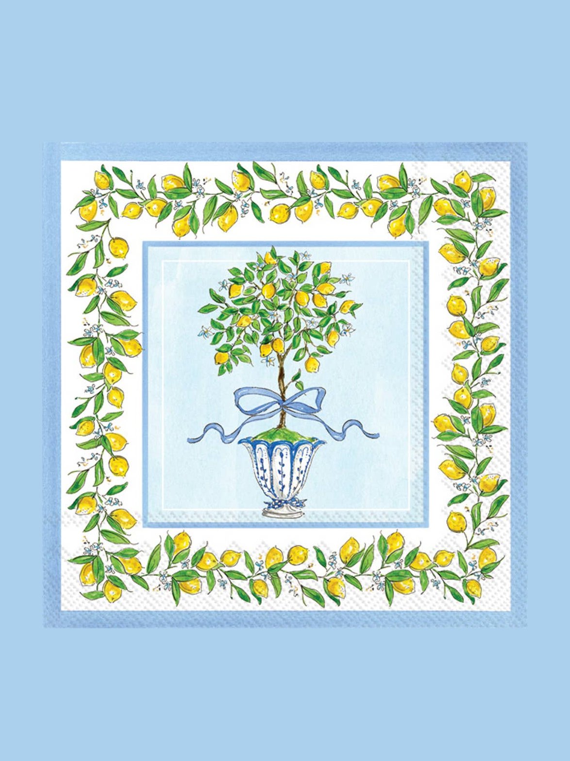 Paper Cocktail Napkins 20 ct Rosanne Beck Lemon Topiary