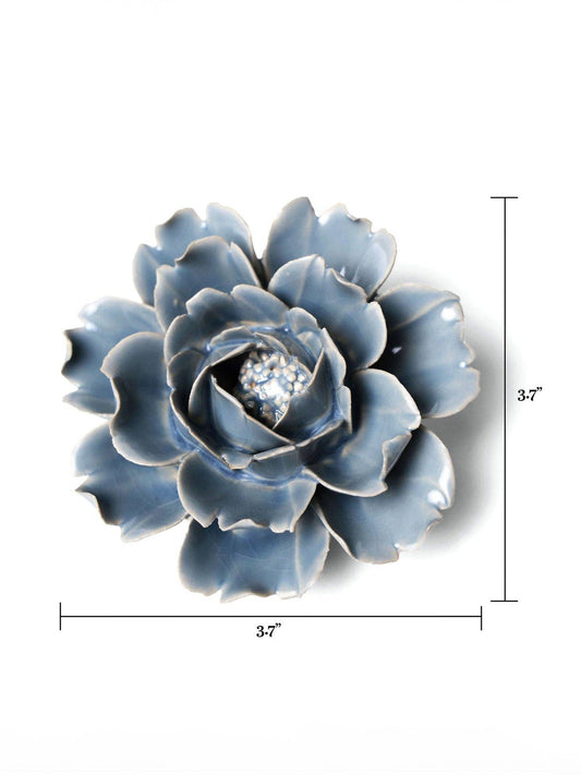 Ceramic Flowers Wall Art - Pastel Blue Rose