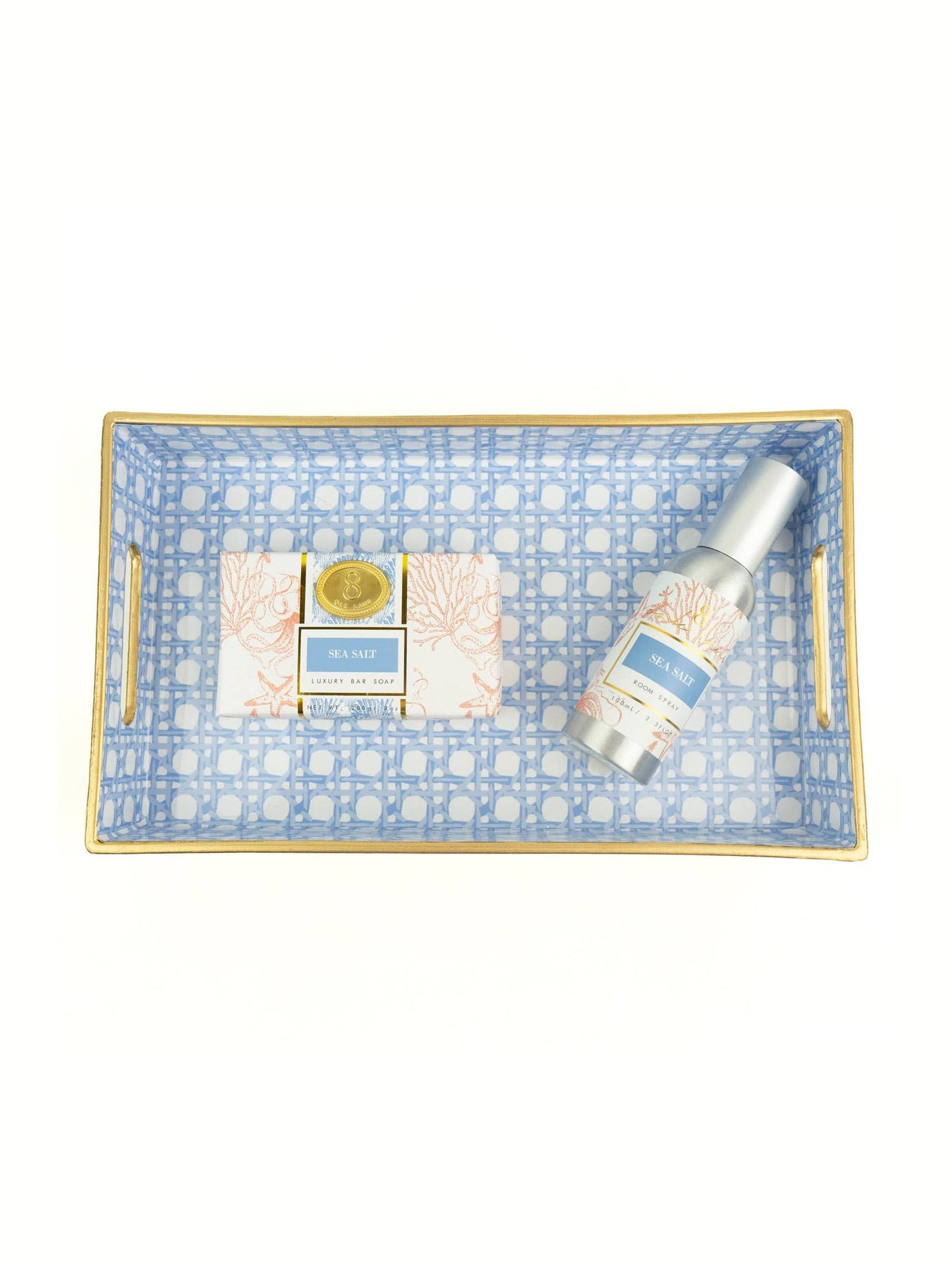 Blue Cane Vanity Tray