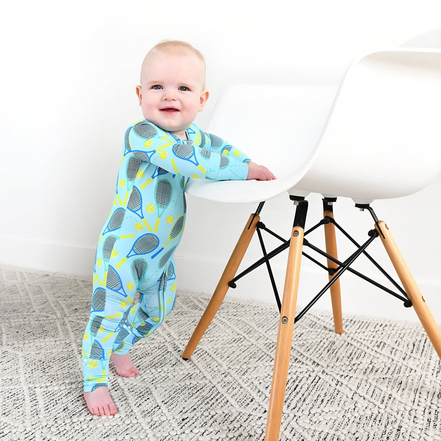 Roger Blue Tennis Zip Bamboo Sleepies Little Sports Outfit