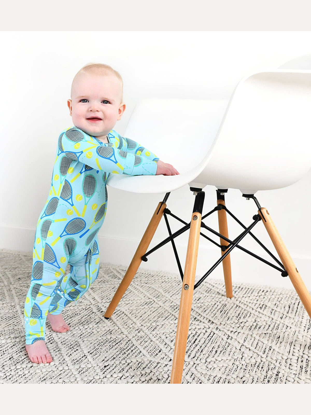 Roger Blue Tennis Zip Bamboo Sleepies Little Sports Outfit