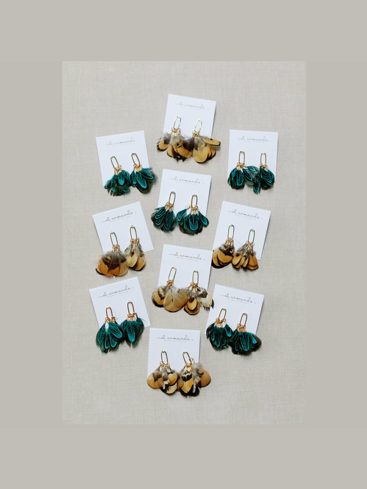 Peacock Feather Fall Statement Tassel Earrings