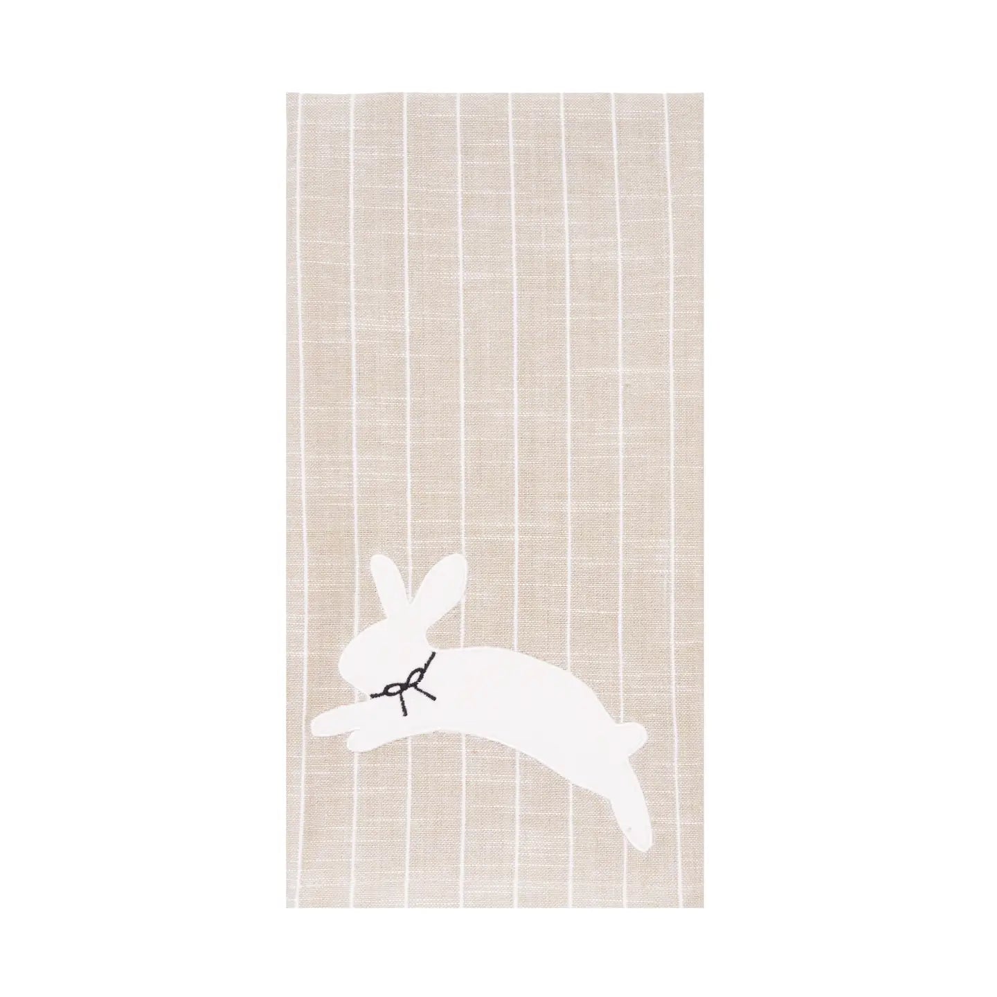 White Bunny Hop Stripe Towel