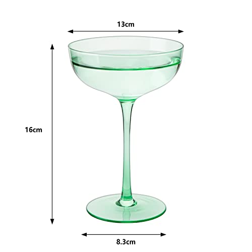 Colored Coupe Glass | 7oz| Green