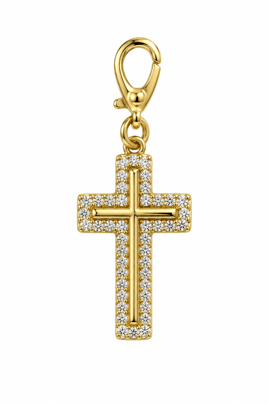 Crystal Border Cross Charm