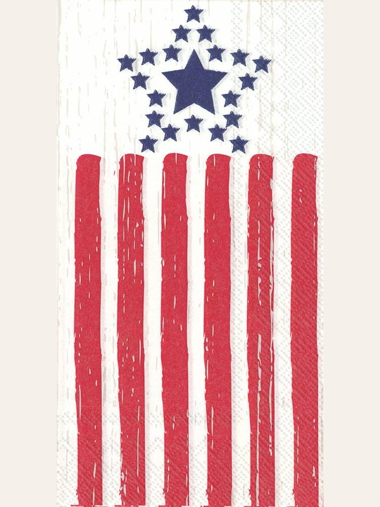 Paper Guest Towels 16 count Distressed Flag