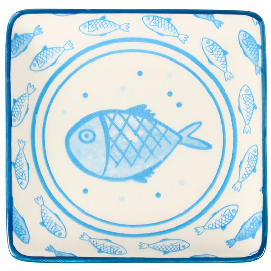 Blue Fish Dessert Plate