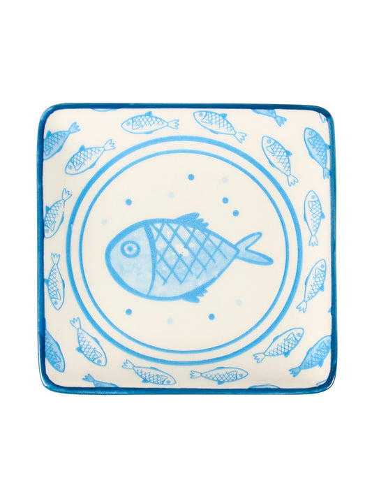 Blue Fish Dessert Plate