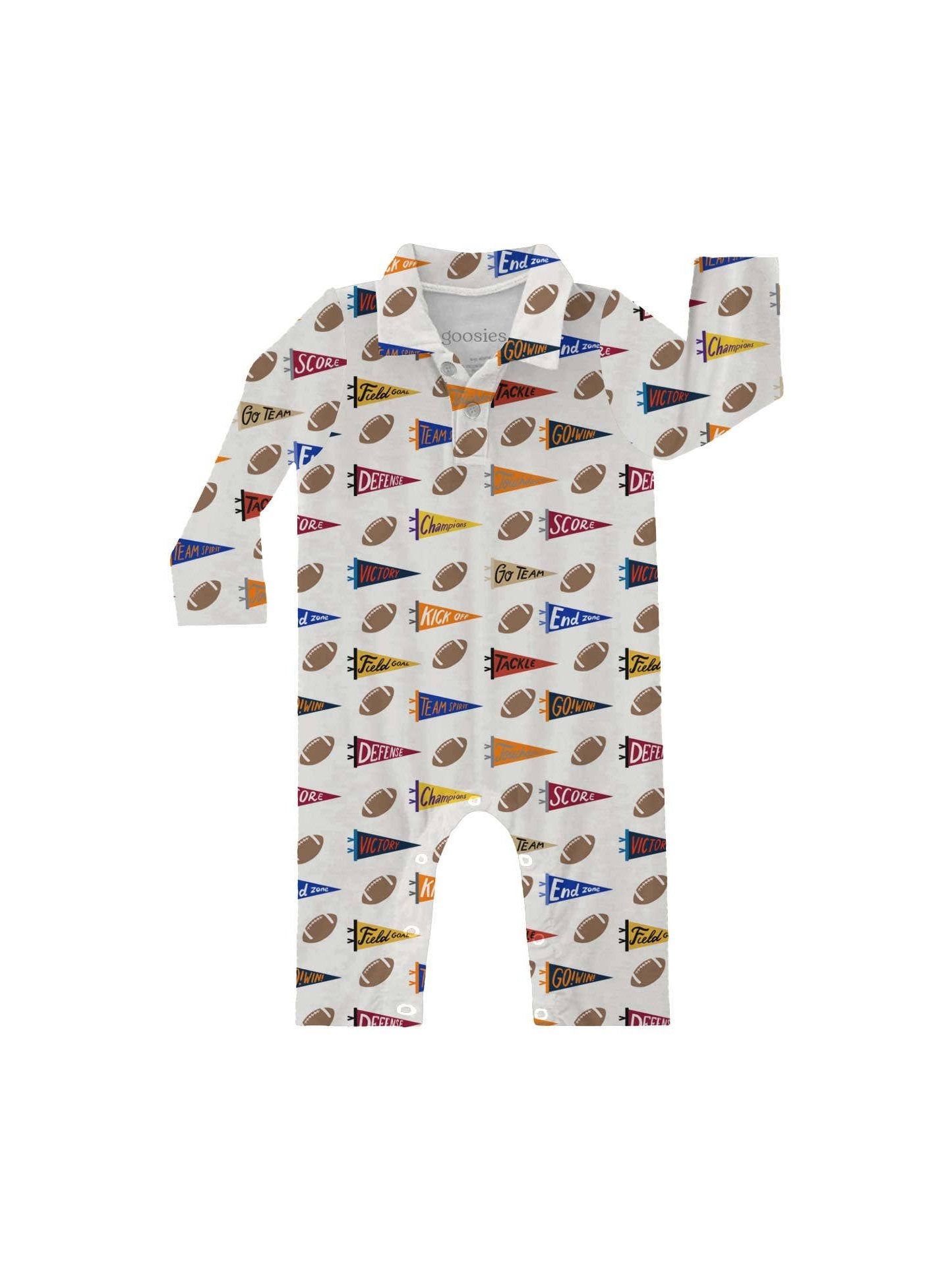 Varsity Football Flags - LS Polo Romper