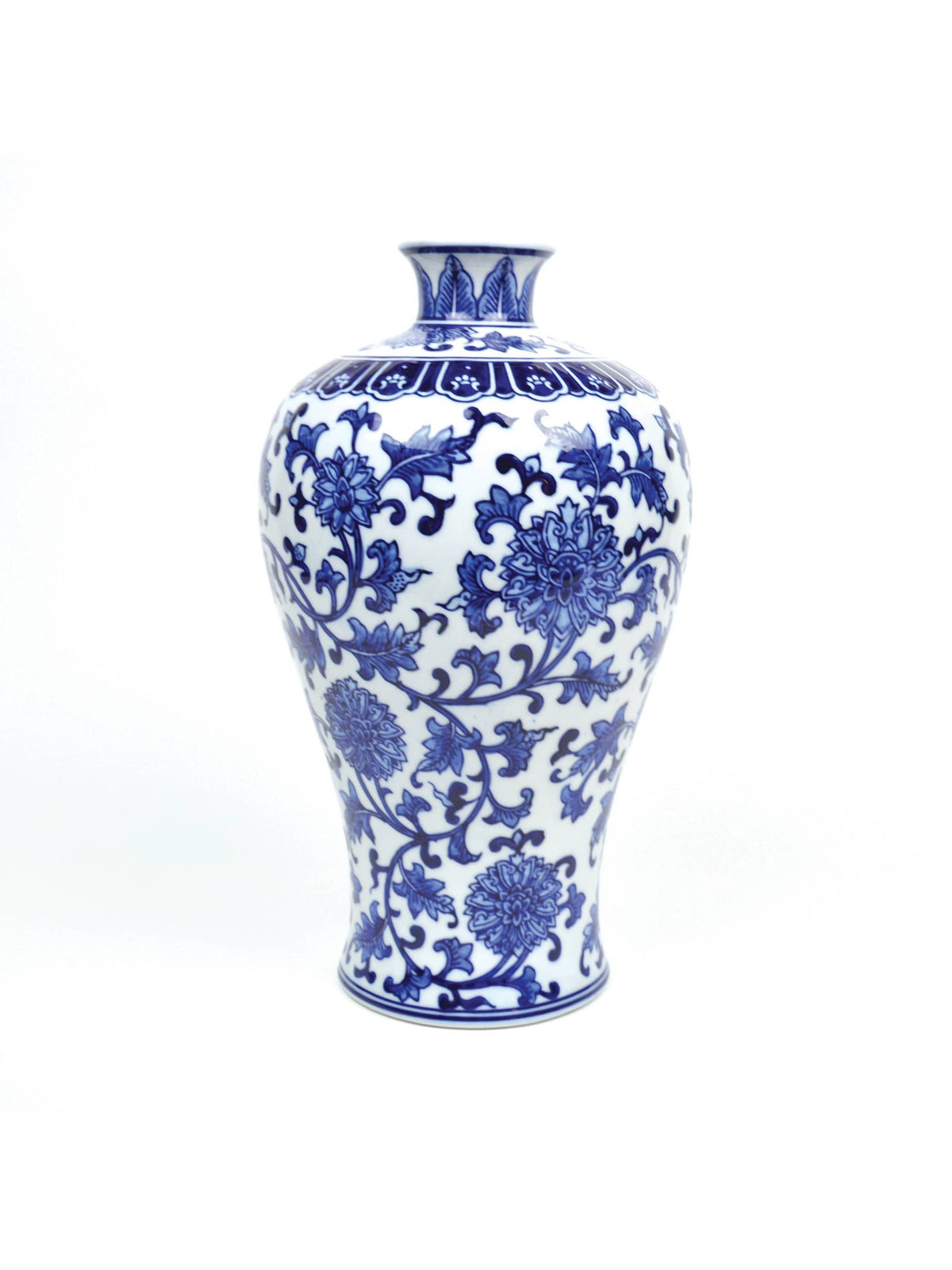 14-Inch Porcelain Chinoiserie Decorative Vase