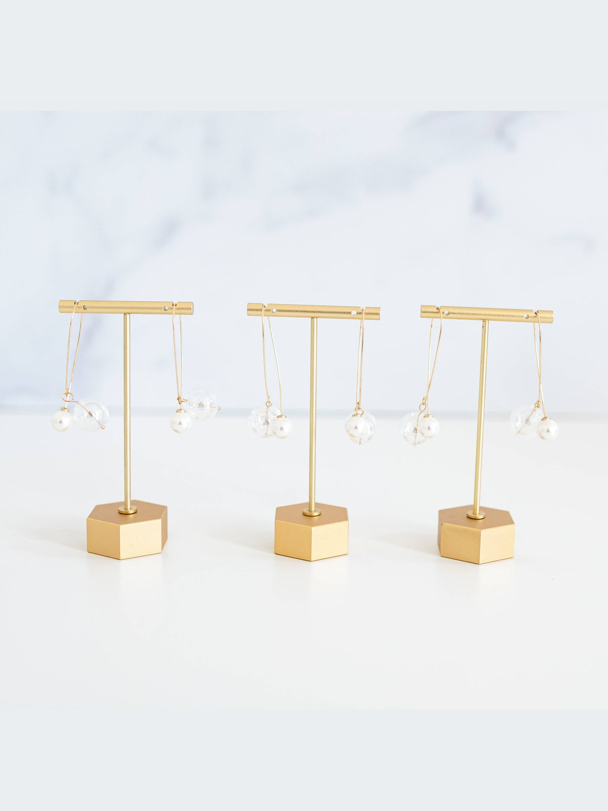 Pearl and Glass Statement Threader Earrings