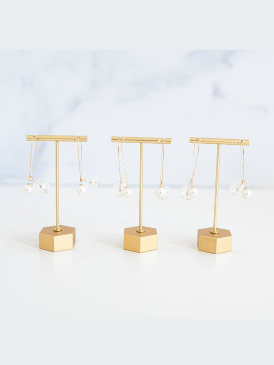 Pearl and Glass Statement Threader Earrings