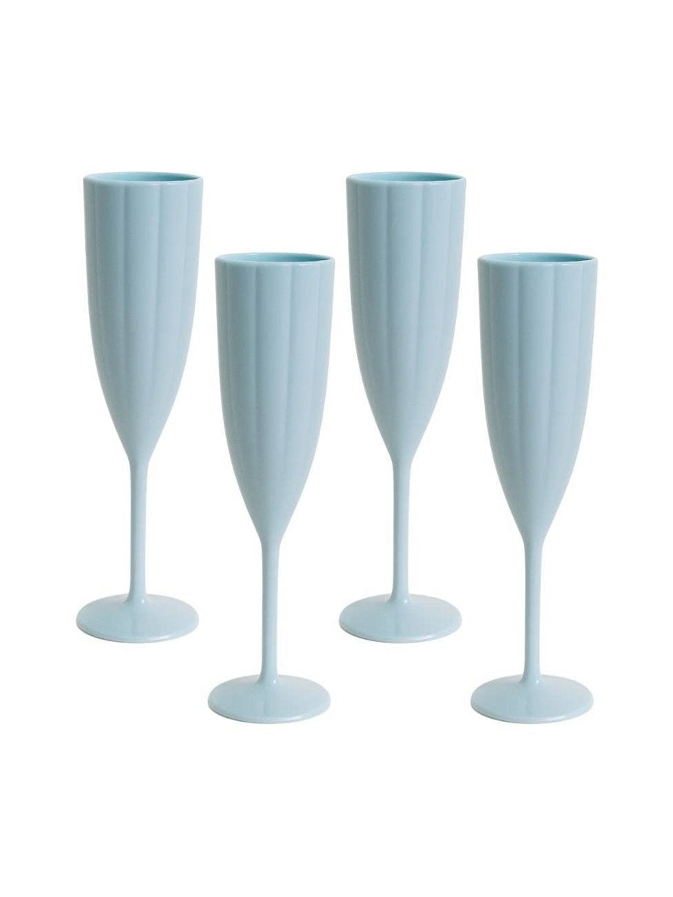 Garden Party Scalloped Acrylic Champagne Flutes, Blue (Set of 4) – SumnerEdit
