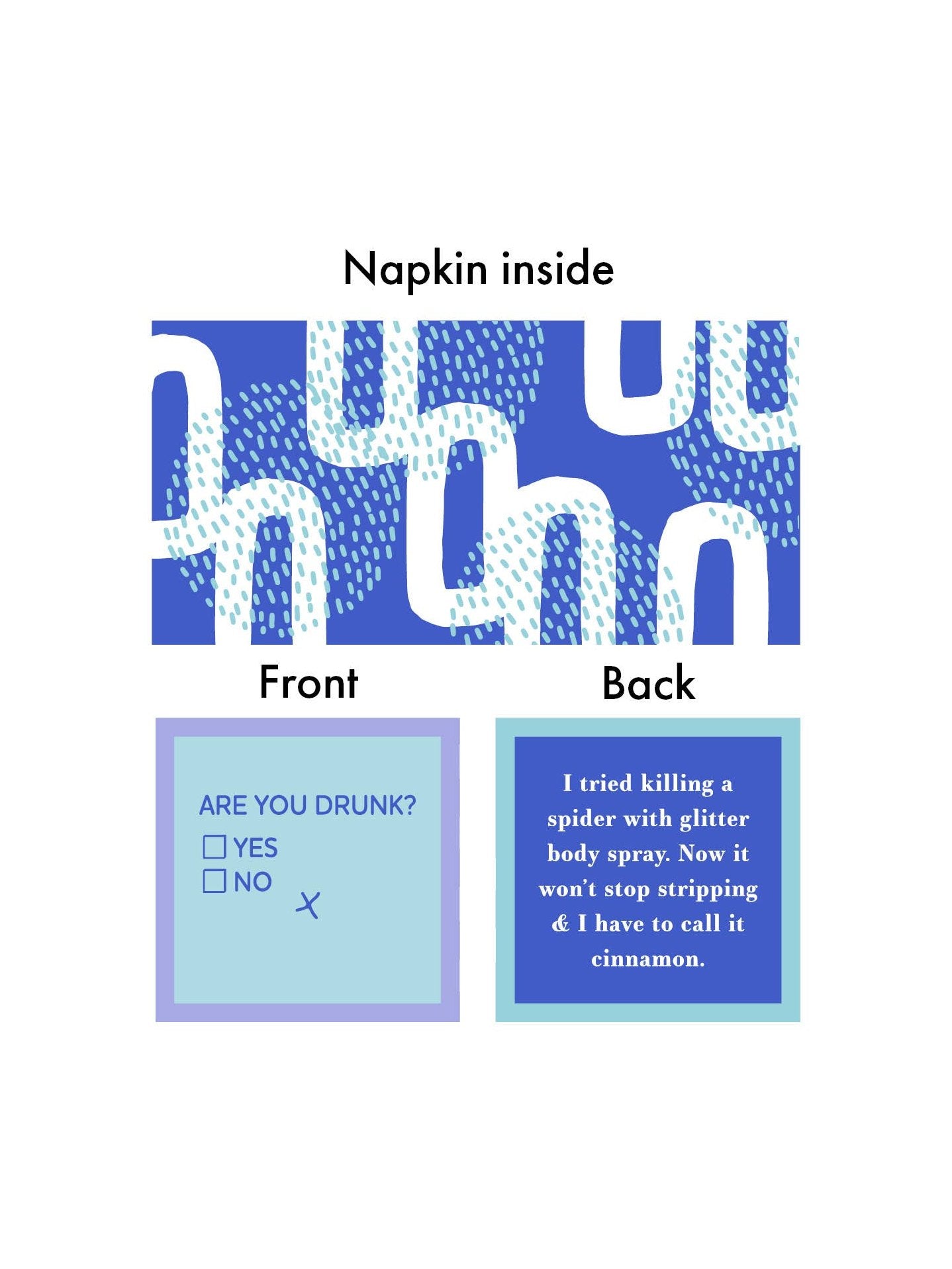 NAPKIN Smiles Today | Funny Party Gift | Cocktail Napkin