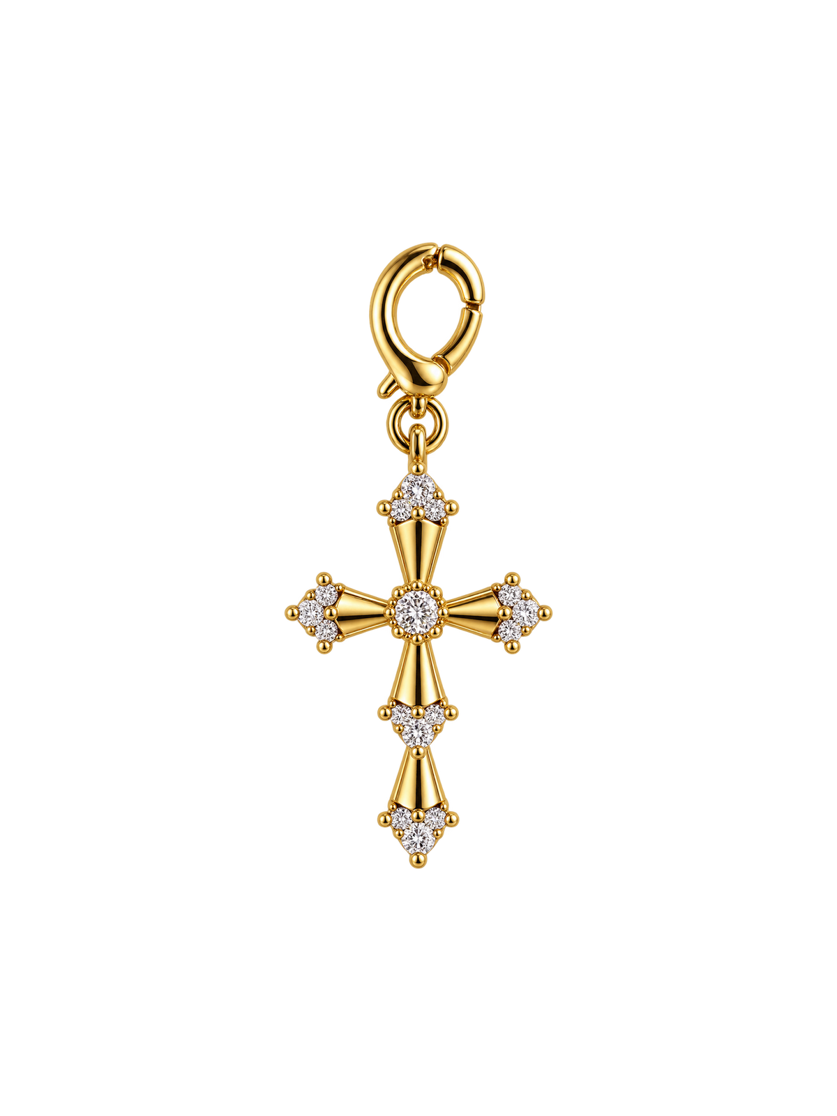 Radiant Gem Cross Charm