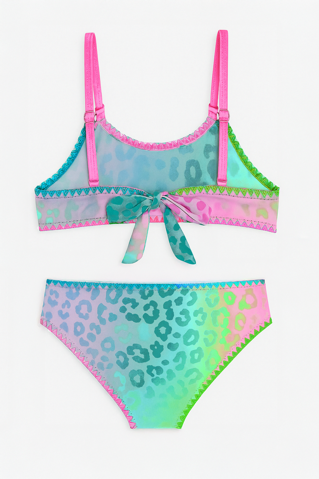 Dalia Leopard Print Bikini with Embroidered Trim