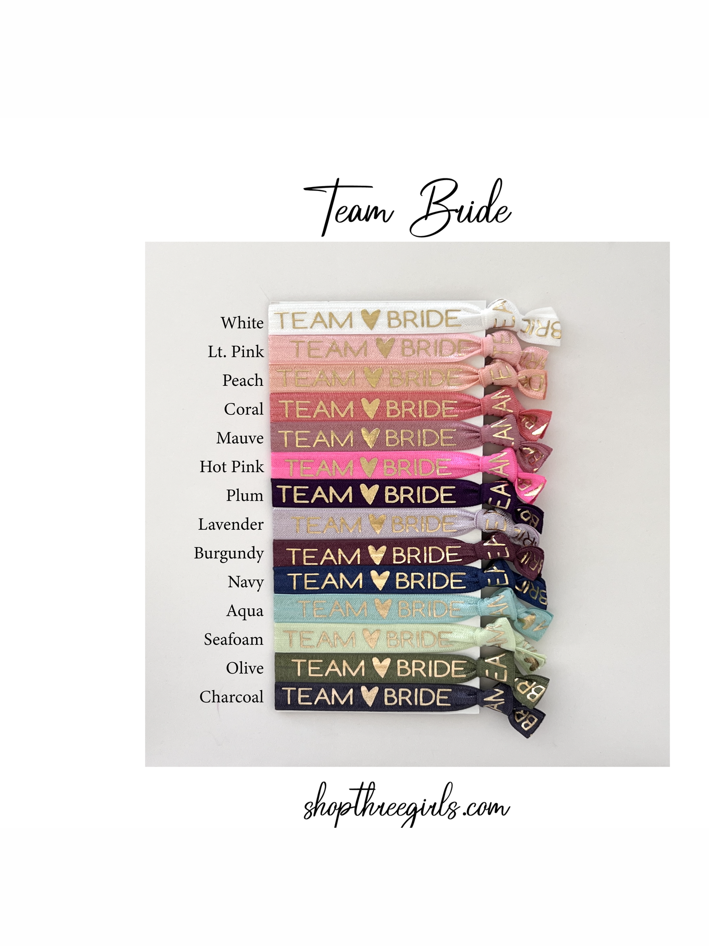Team Bride Hair Ties Bachelorette Party Favors