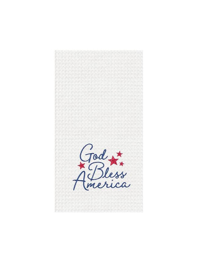Patriotic God Bless America 4th Of July Kitchen Towel