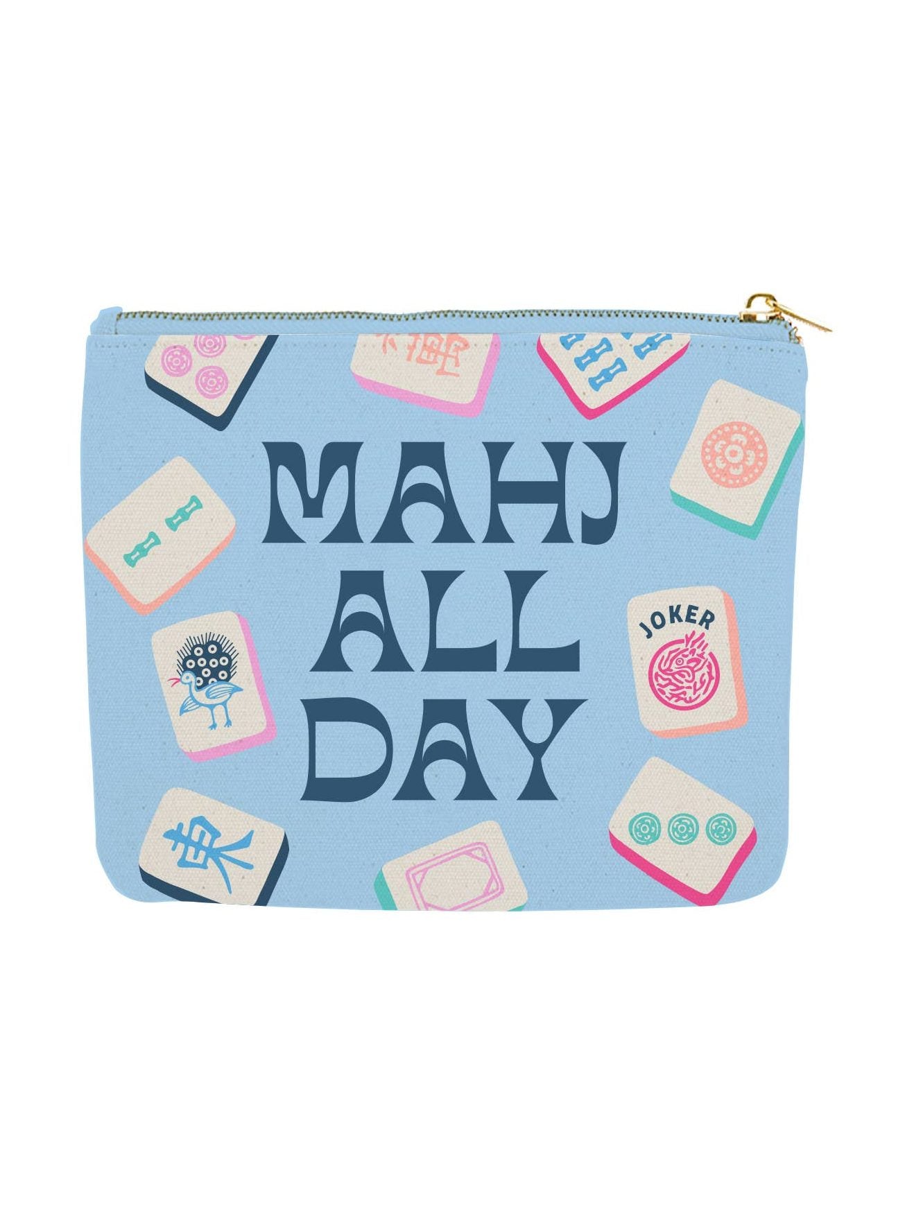 Mahjong Zipper Canvas Card Pouch | Mahj All Day
