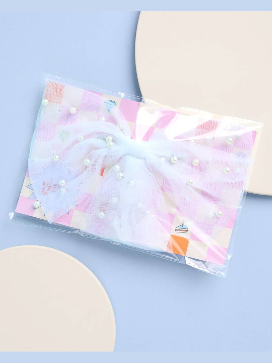 Bride to Be Pearl Hair Bow | bachelorette, bridal, accessory