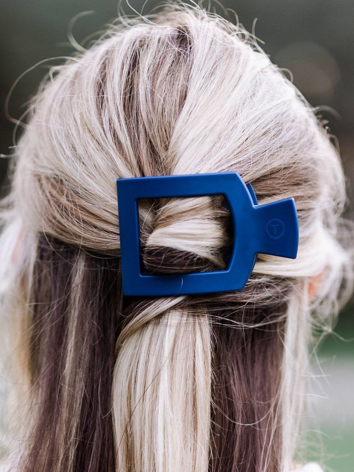 Square Flat Hair Clip | Med. | Midnight Rain