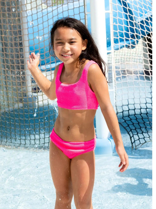 Fay Crinkle Bikini Set in Lipstick