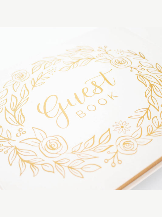 Guest Book - Gold Floral