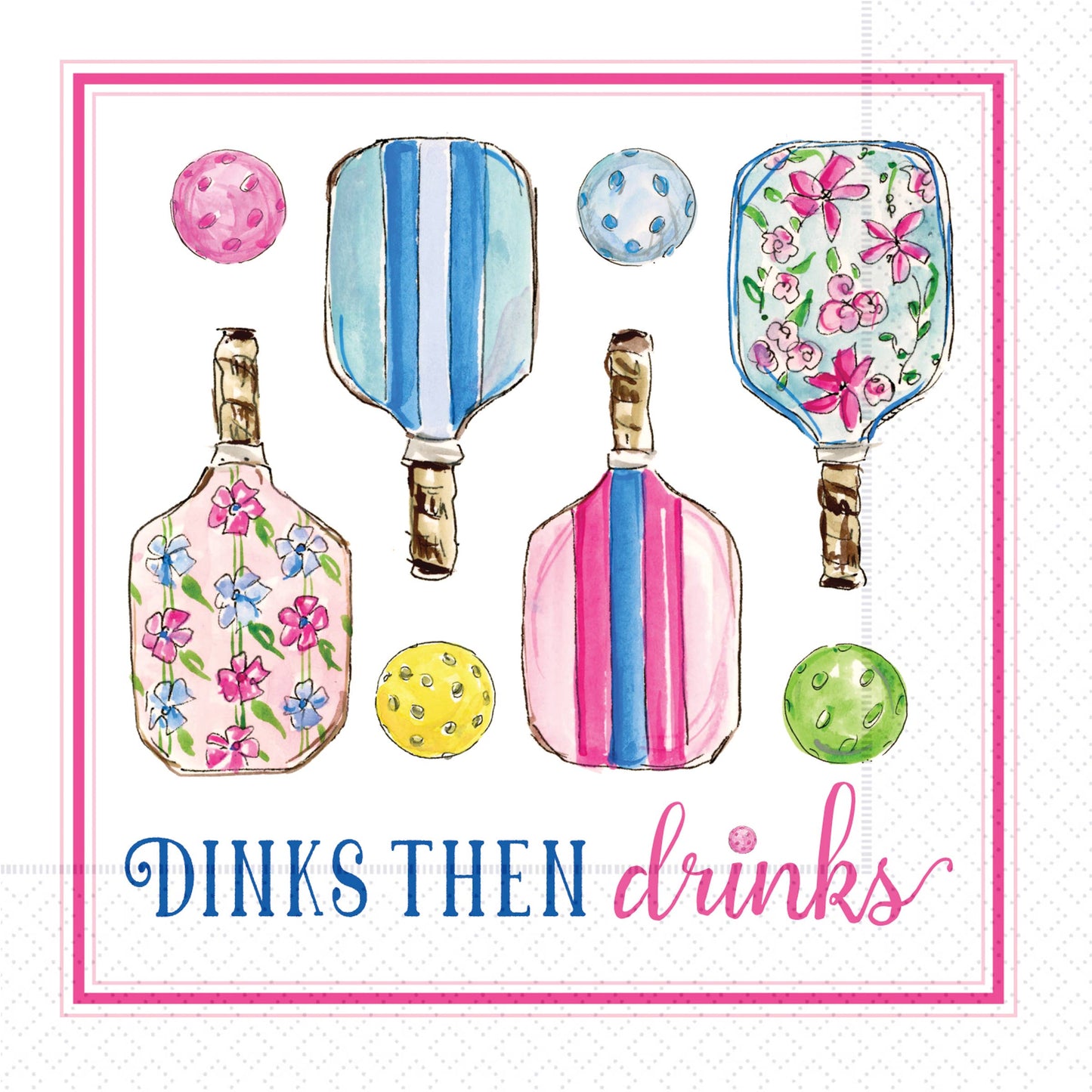 Paper Cocktail Napkins 20 Ct Pickleball Party Rosanne Beck