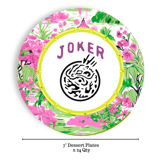 Mahjong Joker 24ct 7" Paper Plates– Dessert Separates