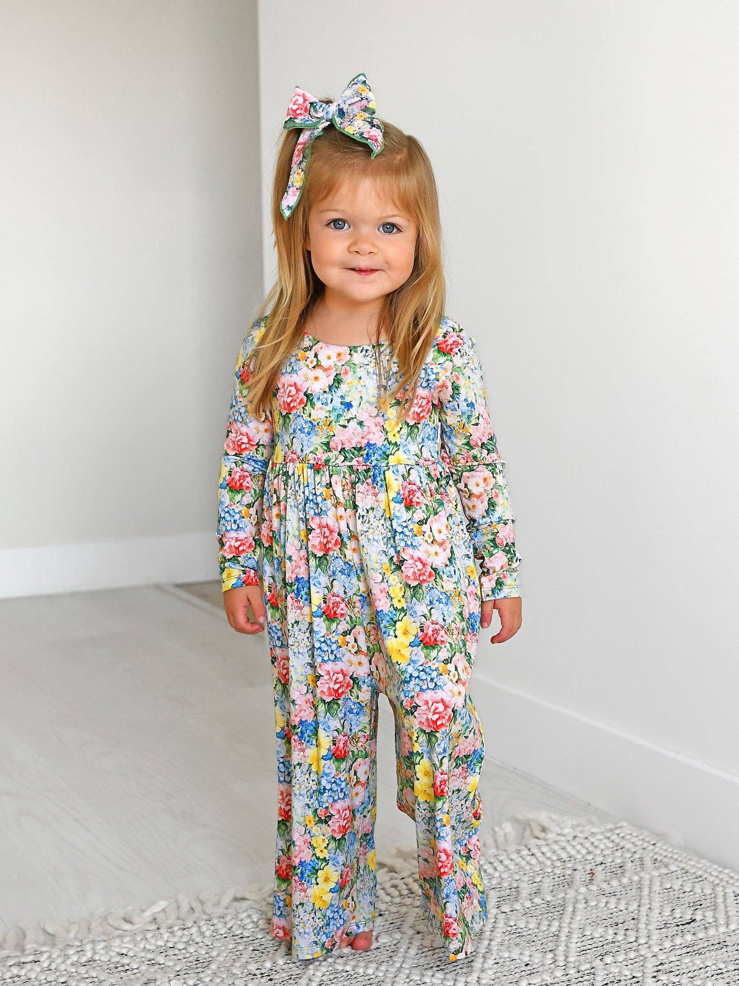 Joanna WIDE LEG ROMPER Bamboo Floral Kids Clothing Outfit
