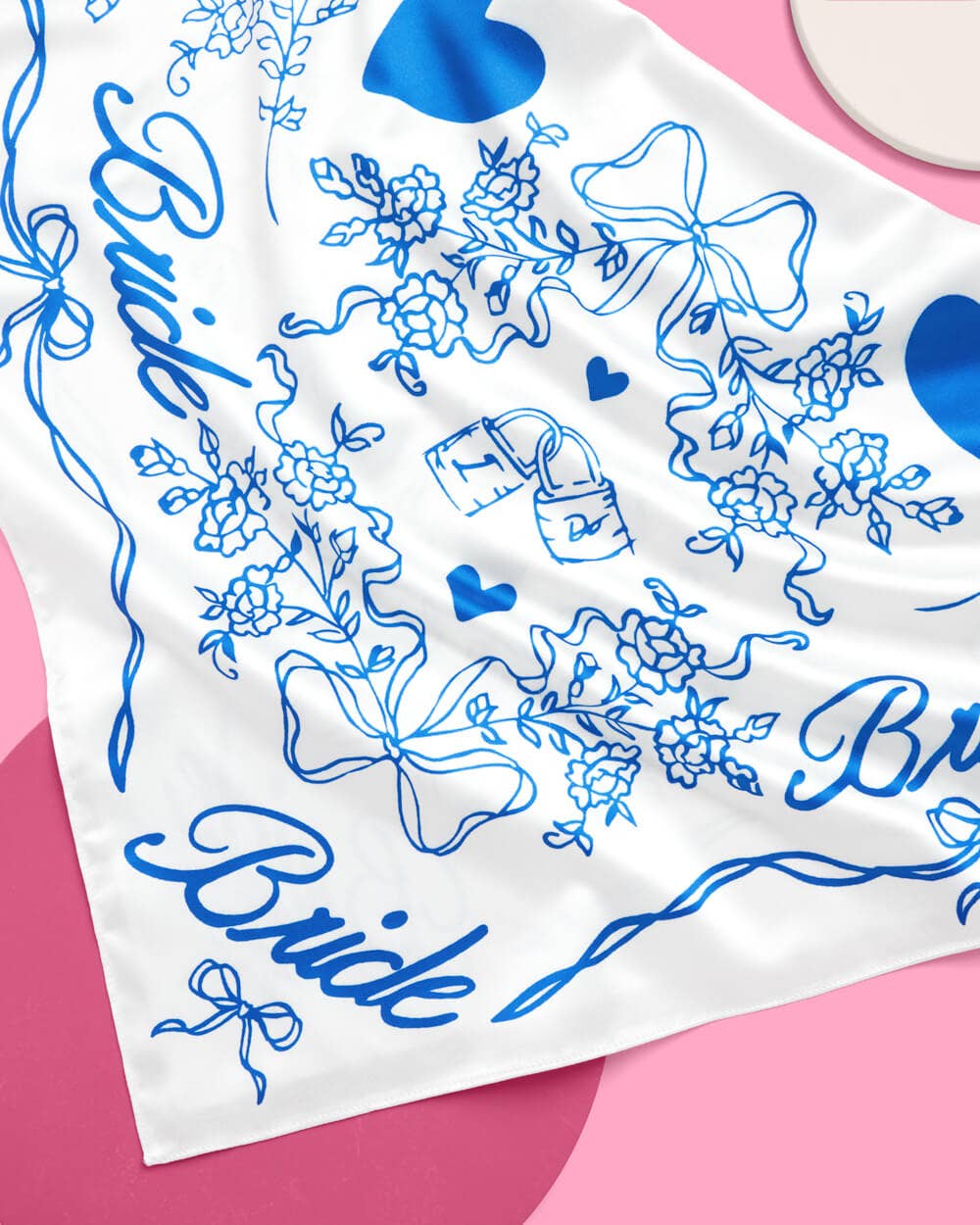 Bride Head Scarf - White Silk, Bandana, Gift, Bachelorette