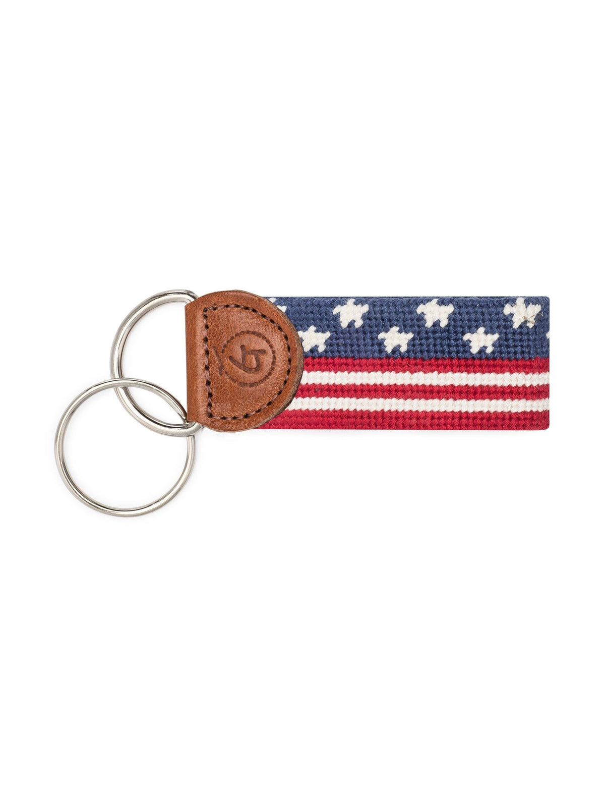 Stars and Stripes Needlepoint Keychain