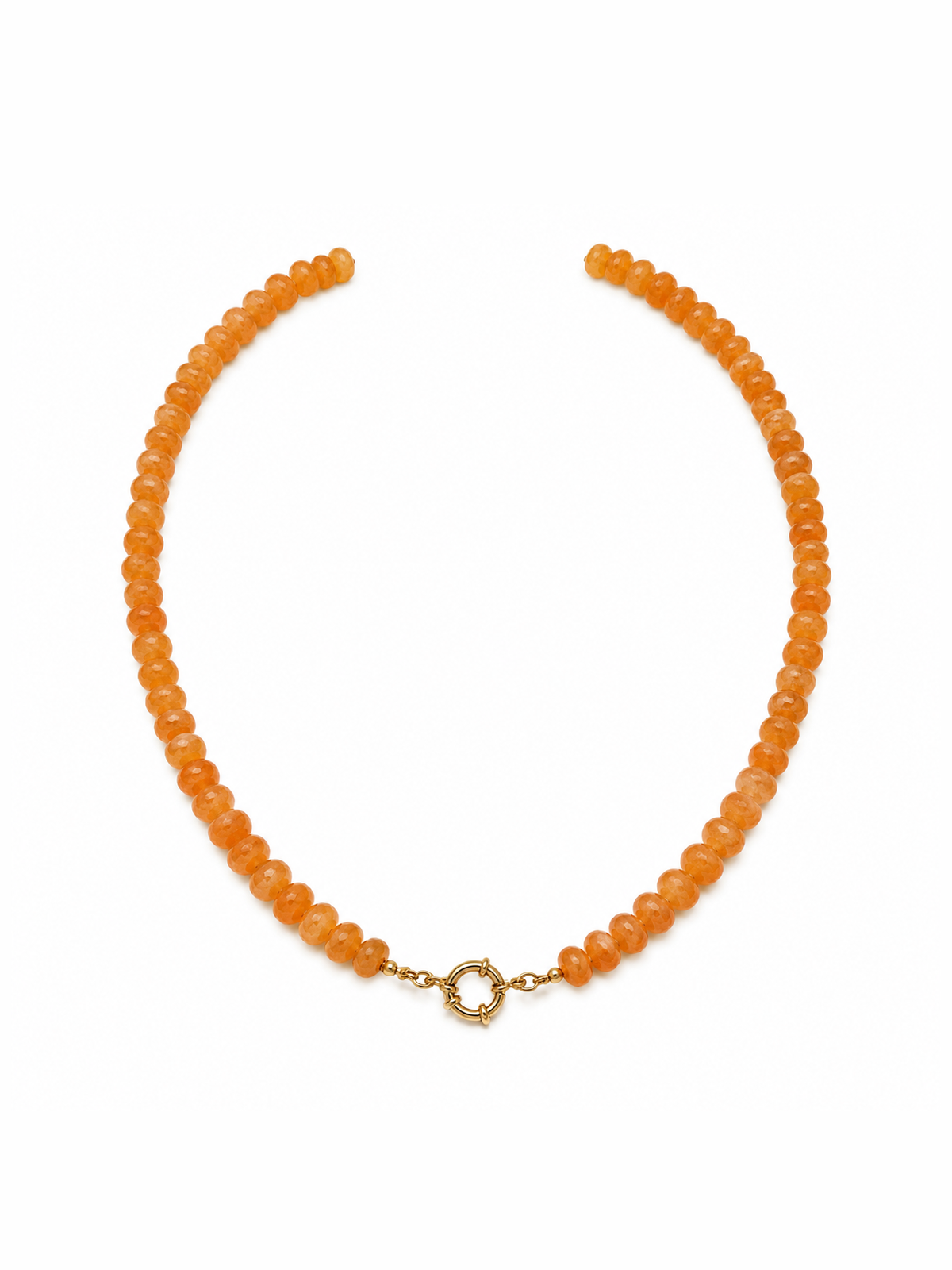 Orange Sailor Clasp Glass Beaded Necklace
