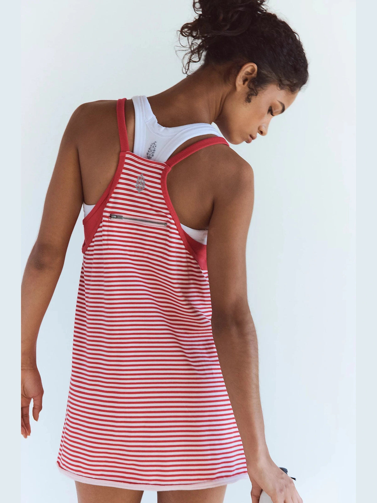 Hot Shot Printed Mini Dress - Court Stripe Grapefruit
