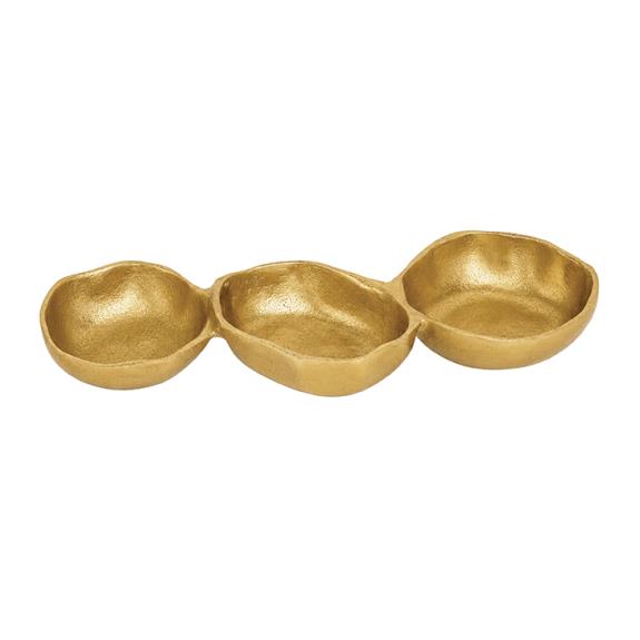 Gold Aluminum 3-Bowl Cluster