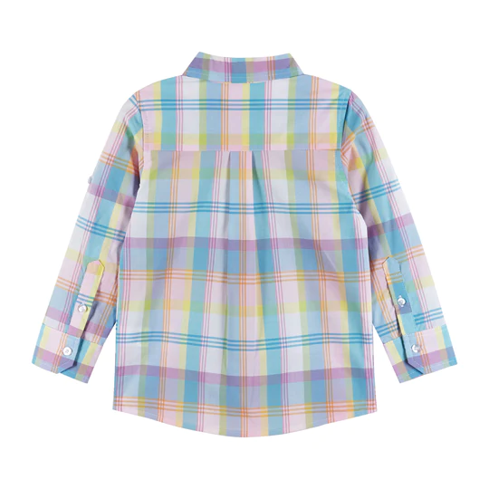 Roll Sleeve Plaid Shirt