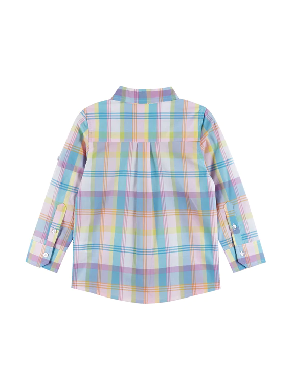 Roll Sleeve Plaid Shirt